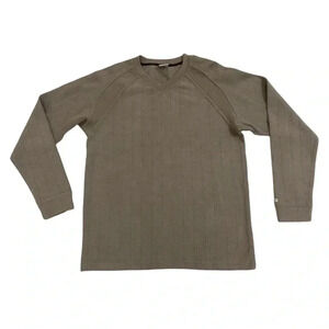 COLUMBIA XCO V-Neck Long Sleeve Beige Ribbed Knit Sweater Men’s Large Soft